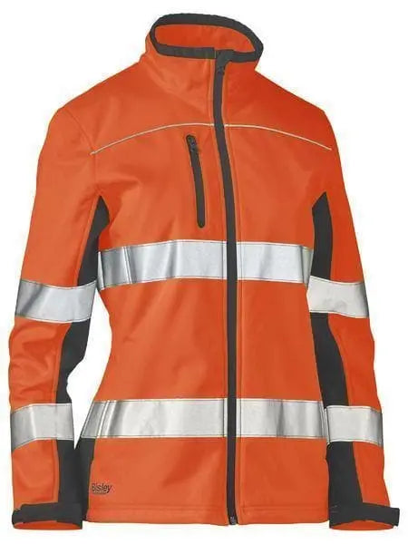 Bisley Workwear Work Wear Orange / 6 Bisley WOMENS TAPED TWO TONE HI VIS SOFT SHELL BJL6059T