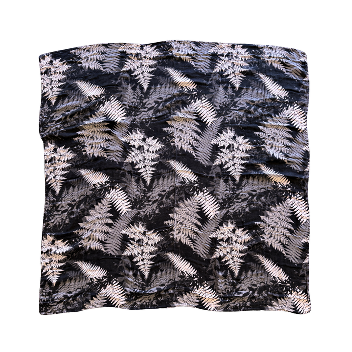 Black Hawaiian Ferns Kapa Moe — Hawaiian Bamboo Swaddle Blanket
