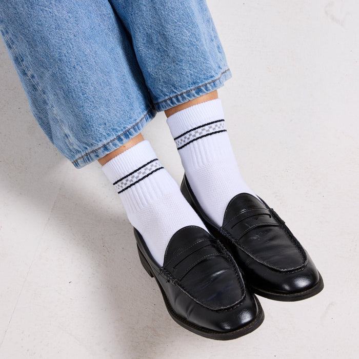 Del Campo Black/Grey Checkered Stripes golf socks