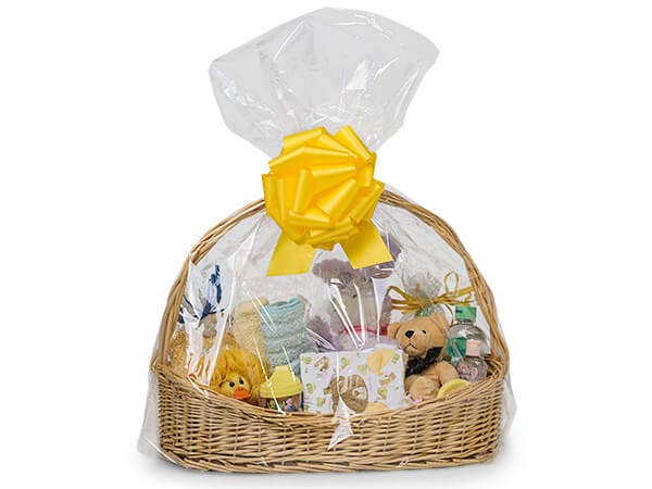 Clear Poly Basket Wrap Bags: Clear / 25 Pack / Small 13x17.5x4"