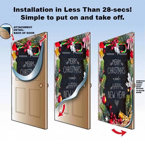 DoorFoto Door Cover Customizable - Blue Wood