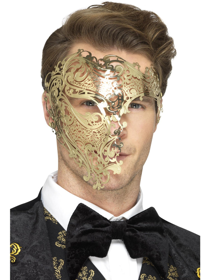 Deluxe Metal Filigree Phantom Mask
