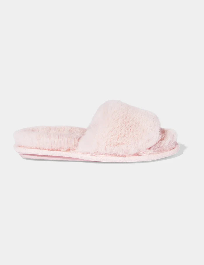 | Fuzzy Slipper shown front-facing against a light gray background | Soft Pink