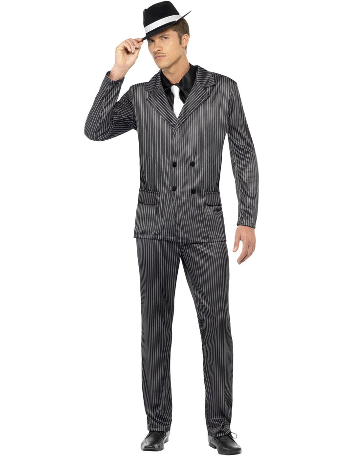 Gangster Costume, Black, Pinstripe