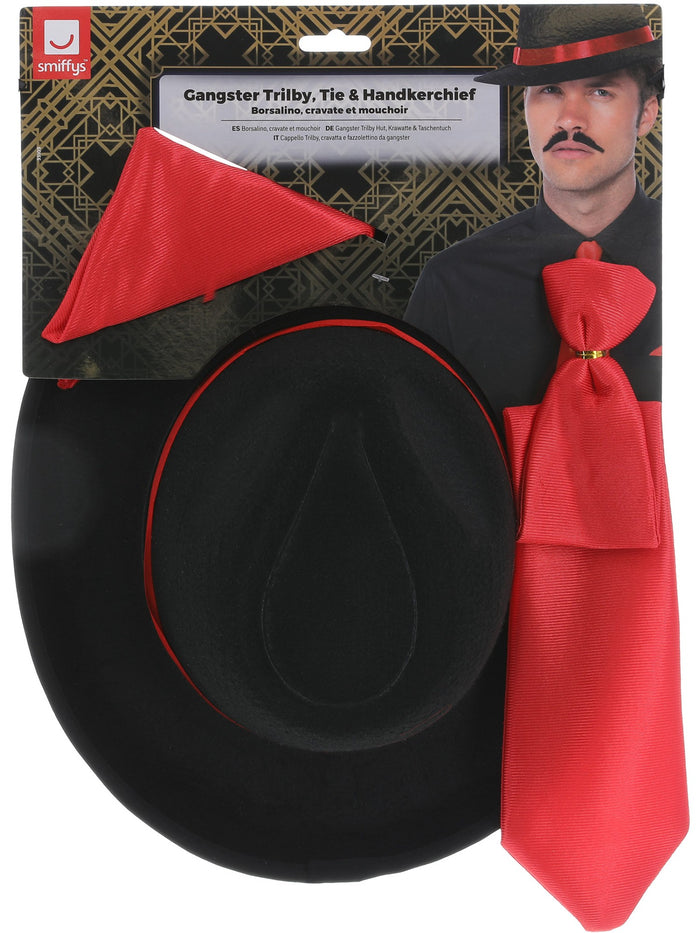 Gangster Trilby, Tie & Handkerchief