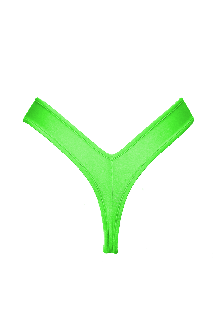 High-Cut Bikini Bottom / LULY NEON LIME - EXES LINGERIE