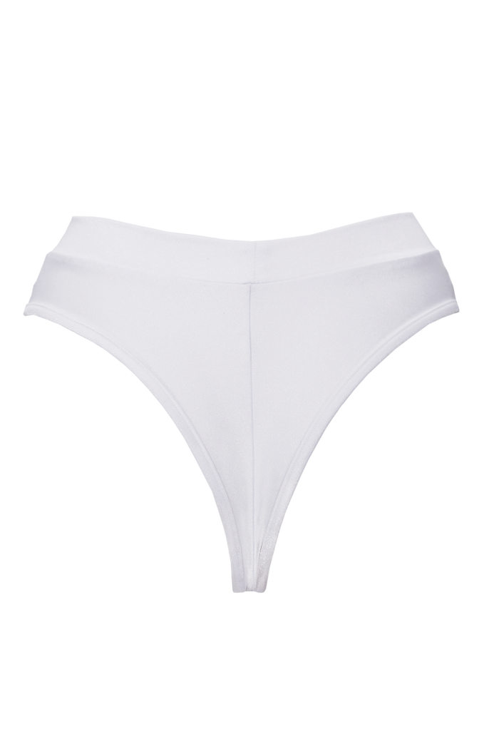 High-Cut Bottom 1/2 Mesh / BOND WHITE - EXES LINGERIE