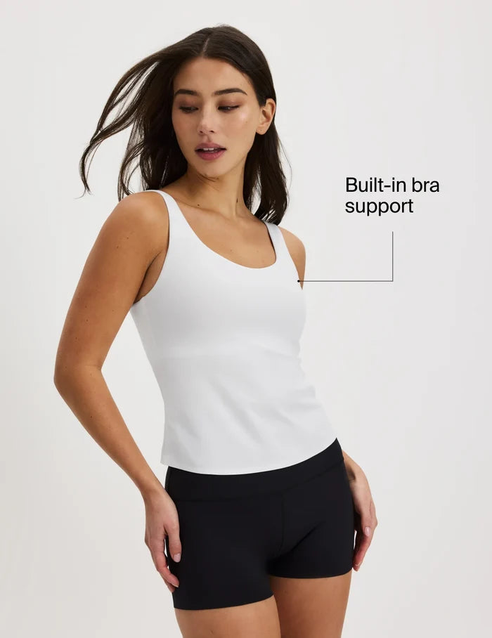 | Front view of model highlighting the coverage and fit | Bright White