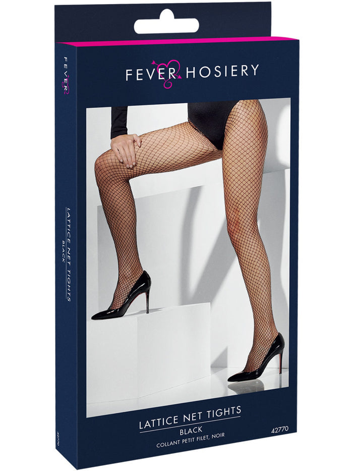Lattice Net Tights, Black
