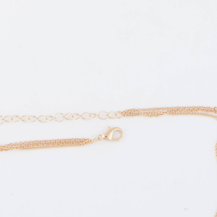 Layered Necklace Char 15" Gold Side Cross Gem Pendant
