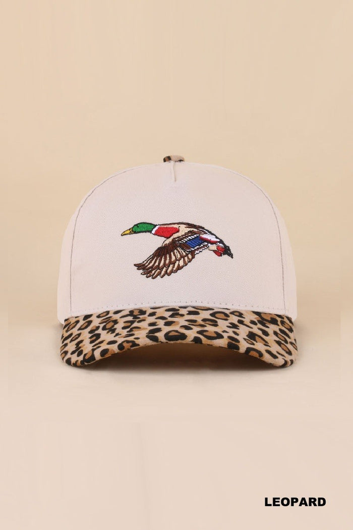 Mallard Cap with Leopard Bill