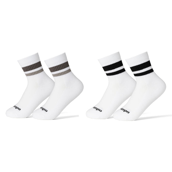 Del Campo Neutral Stripe Pack golf socks featuring both neutral stripe colorways