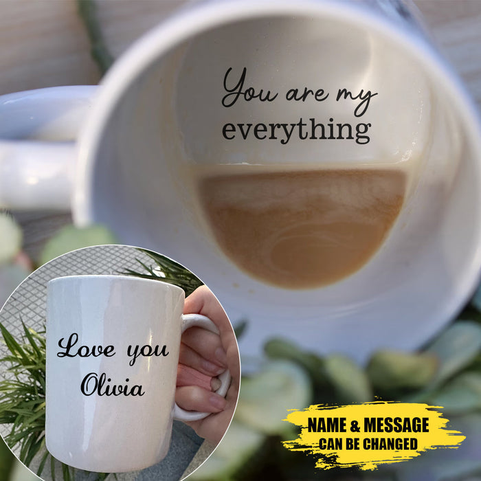 Personalized Engraved Coffee Mug - Message on The Inside and Outside - Unique Written Message