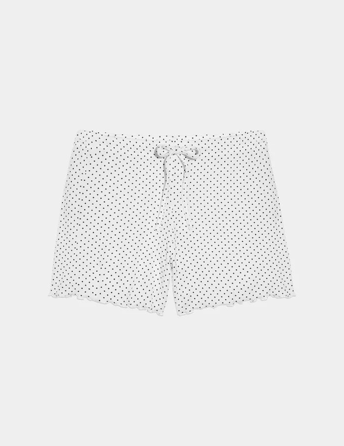 White with Black Polka Dot / XS