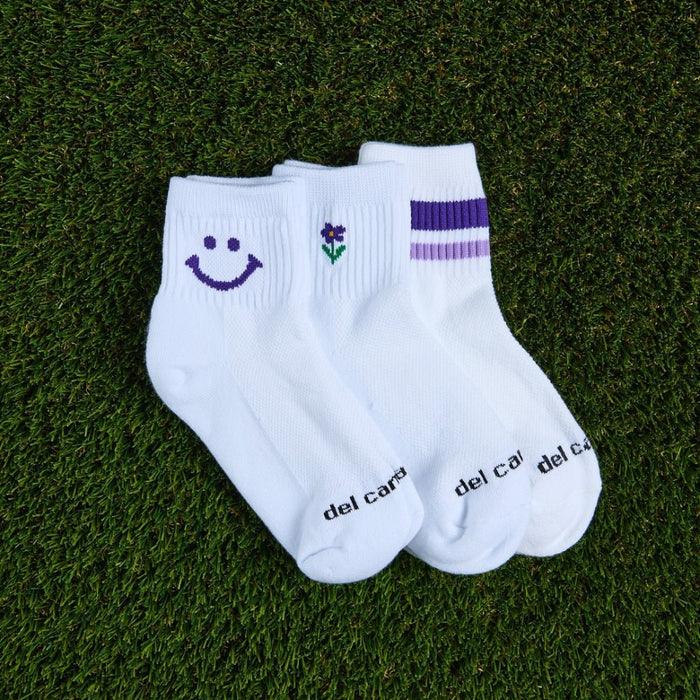 Purple Smiley Socks - del campo