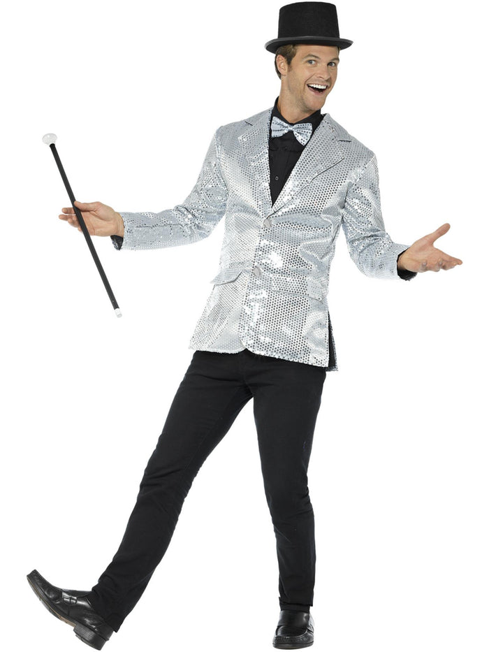 Sequin Jacket, Mens, Silver