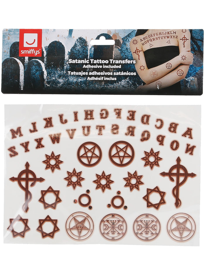 Smiffys Make-Up FX, Satanic Tattoo Transfers