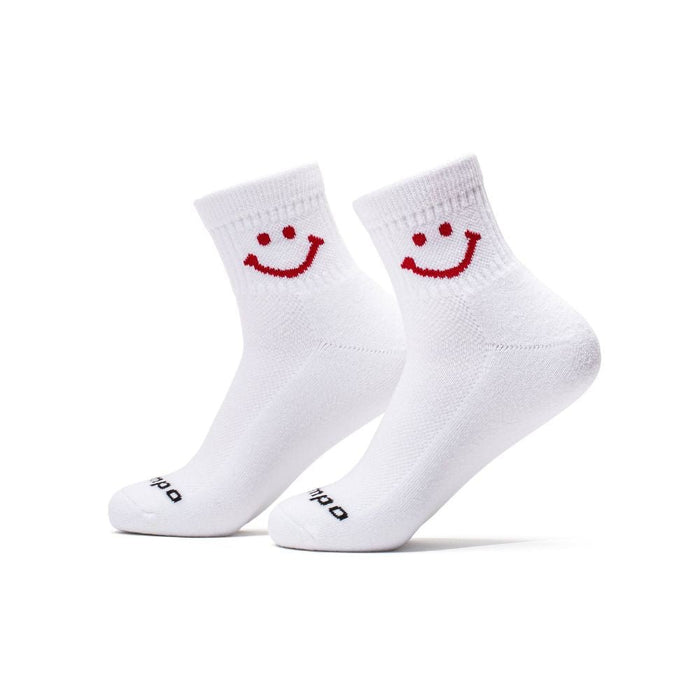 Del Campo Smiley Pack golf socks featuring all six smiley designs: classic, blue, green, pink, orange, and red