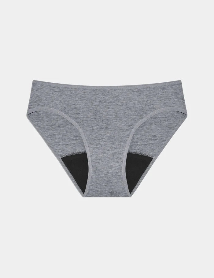 | Super Leakproof® Cotton Bikini shown front-facing against a light gray background | Pepper