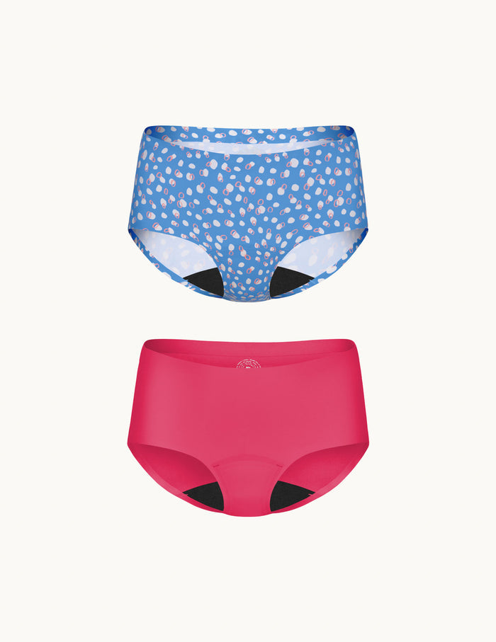 | Front view of model highlighting the coverage and fit | Pink Pop/Whirlpool