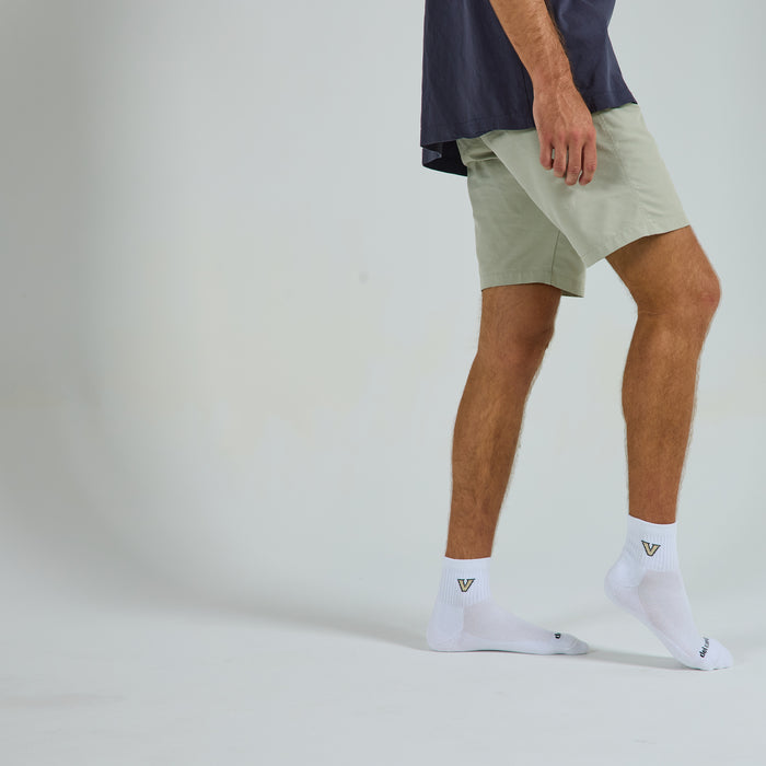 Del Campo Vanderbilt Commodores golf socks on a male model in studio