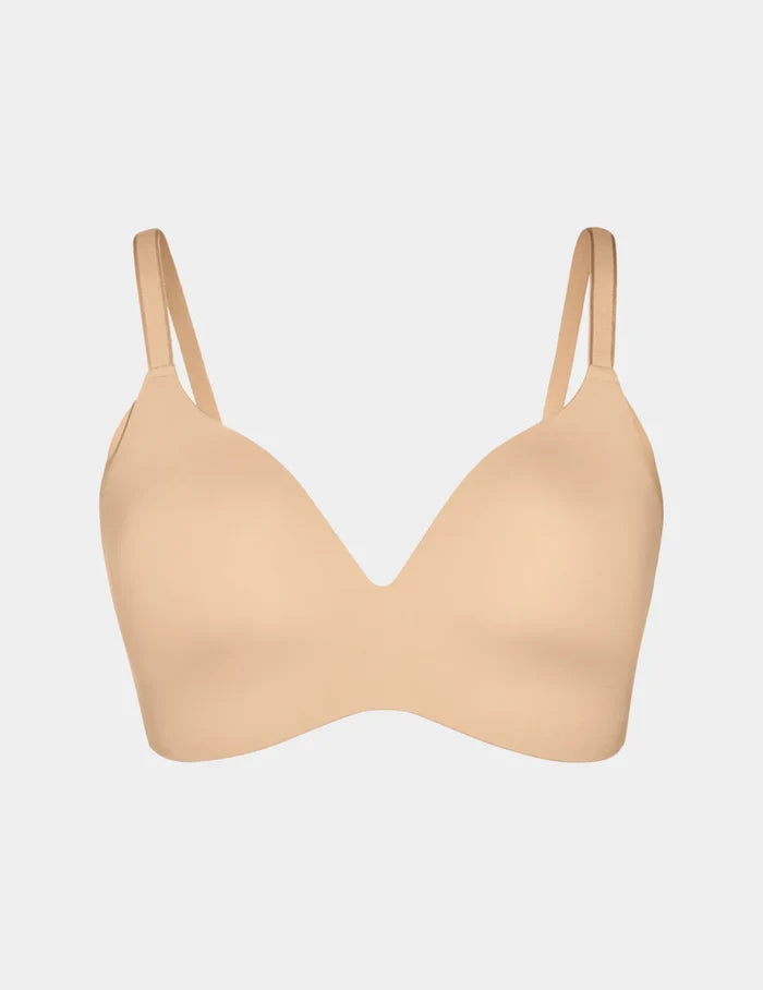 | View of WingWoman Contour Bra shown front-facing against a light gray background | Warm Sand