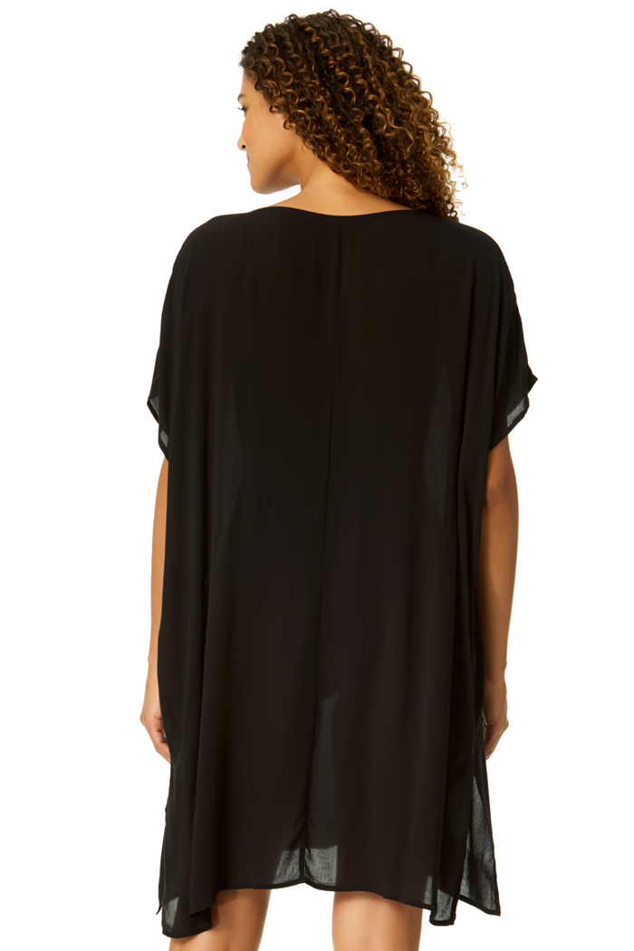 Women's Live In Color Black Easy Tunic Swimsuit Cover Up