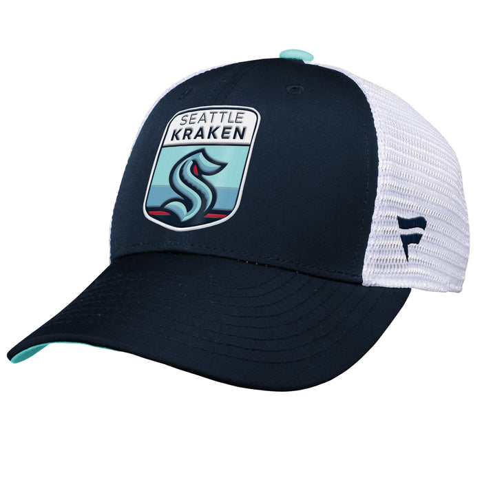 Youth Seattle Kraken Fanatics Branded 2023 NHL Draft On Stage Trucker Adjustable Hat
