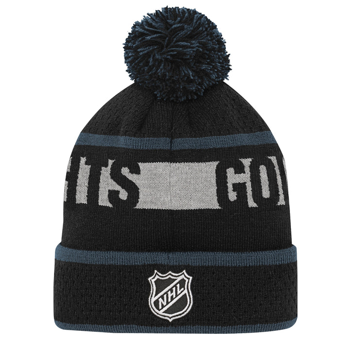Youth Vegas Knights Black Breakaway Cuffed Knit Hat with Pom