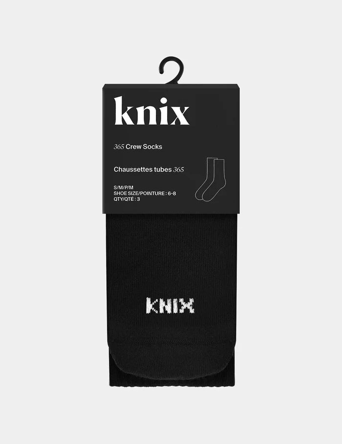 | 365 Crew Socks 3-Pack shown front-facing against a light gray background | Black