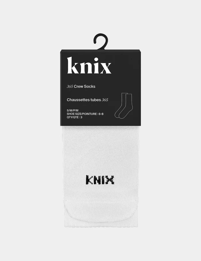 | 365 Crew Socks 3-Pack shown front-facing against a light gray background | White