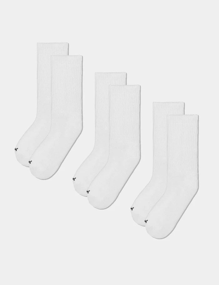| 365 Crew Socks 3-Pack shown front-facing against a light gray background | White