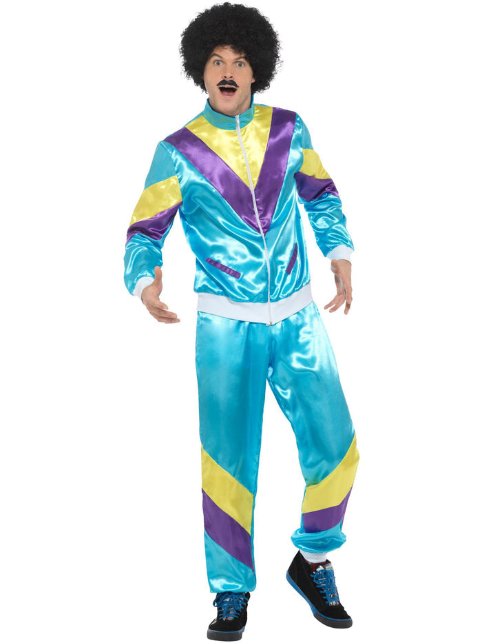 80s Height of Fashion Shell Suit Costume, Blue