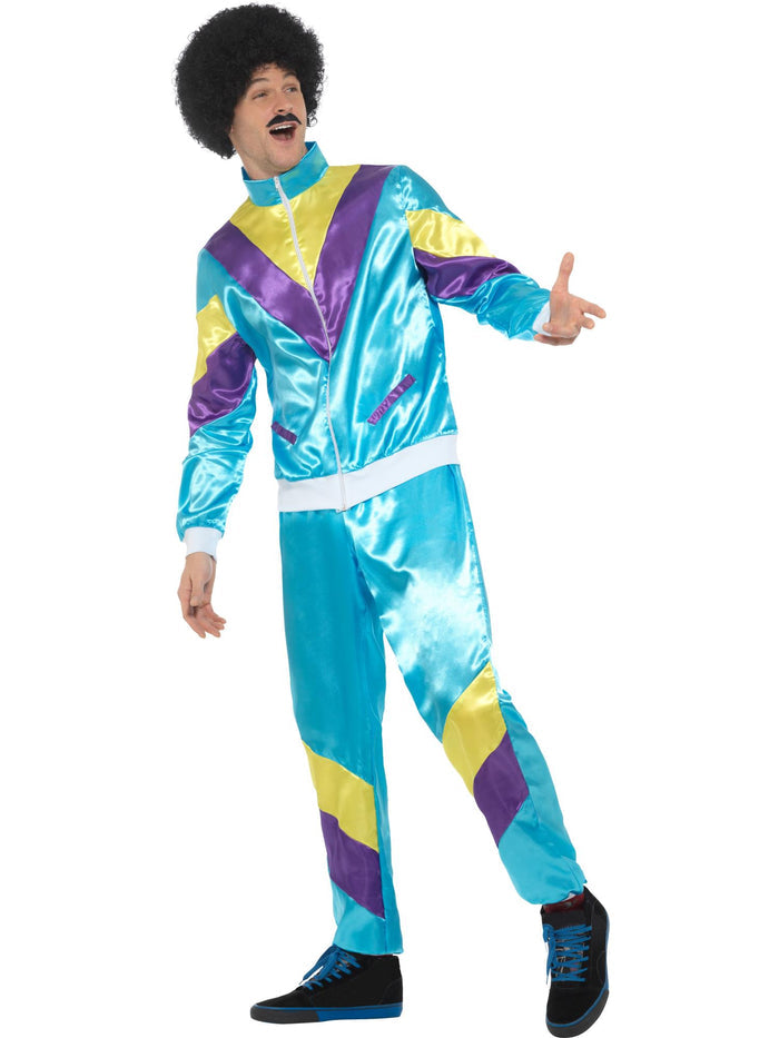 80s Height of Fashion Shell Suit Costume, Blue