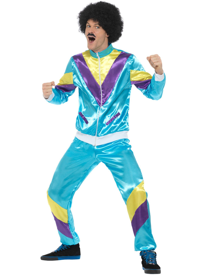 80s Height of Fashion Shell Suit Costume, Blue