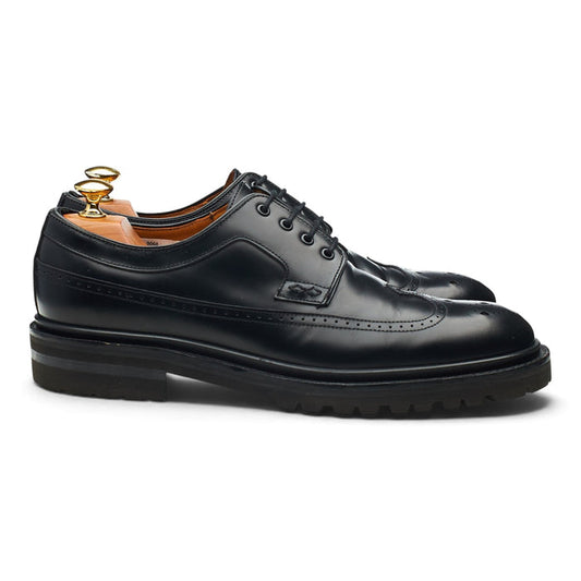 '9068' Black Leather Derby Brogues UK 8