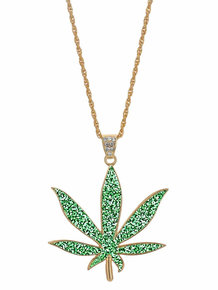 90s Hemp Bling Medallion, Green Diamante
