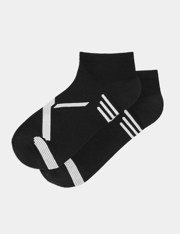 | Front view of model highlighting the coverage and fit | Black
