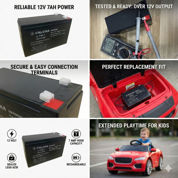 All 4 Kids 12V 7AH Lead-Acid Battery For Kids Ride On Cars