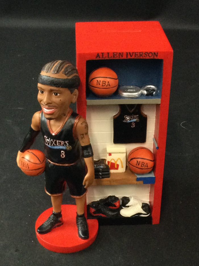 Allen Iverson Bobblehead with Basketball Locker @ Philadelphia 76ers Black Uniform