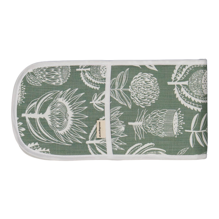 Alove Supreme Joined Oven Gloves Floral Kingdom (White on Sage)