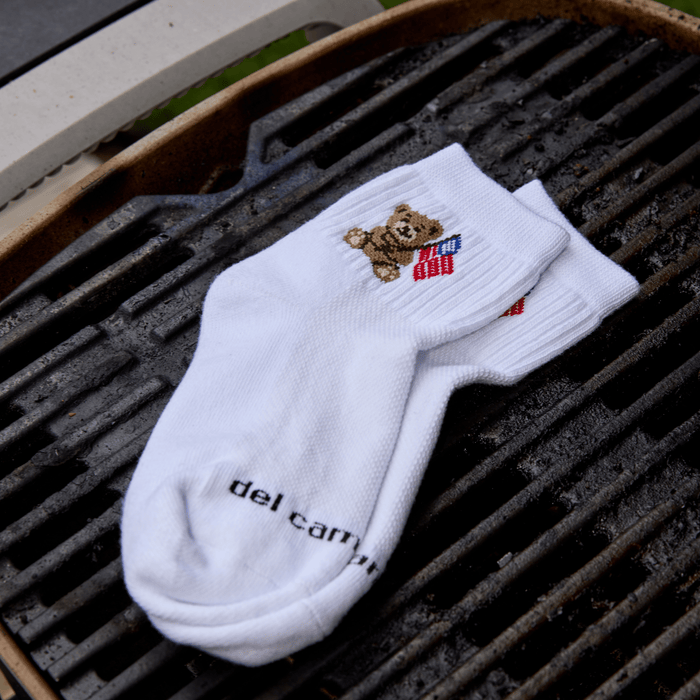Del Campo American Teddy Bear golf socks, lifestyle shot
