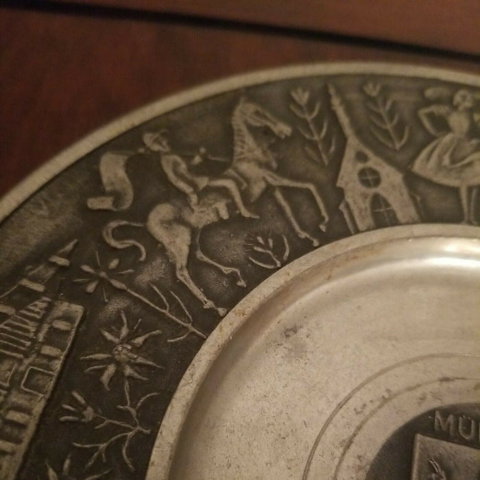 Antique Munchen Collectible Pewter Commemorative Plate