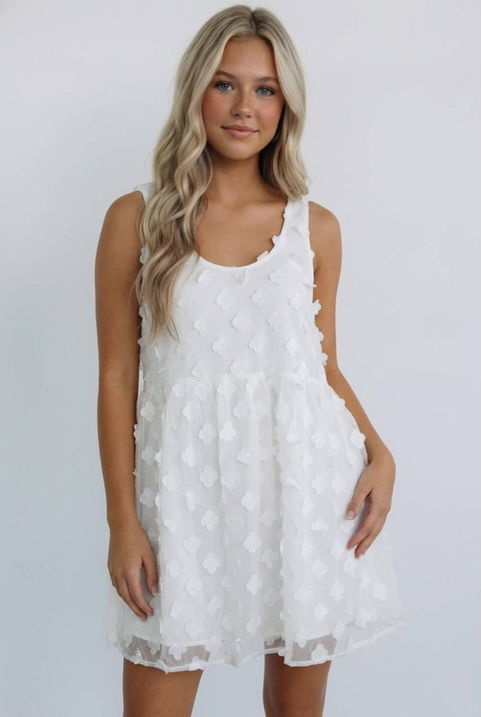 APPLIQUE BABYDOLL DRESS