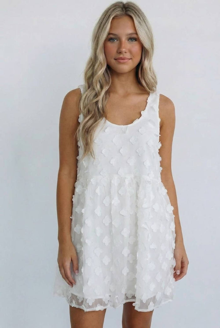APPLIQUE BABYDOLL DRESS