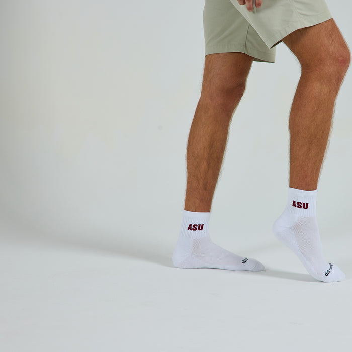 Del Campo Arizona State Sun Devils golf socks on a male model in studio