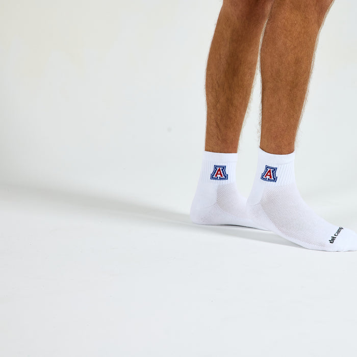 Del Campo Arizona Wildcats golf socks on a male model in studio