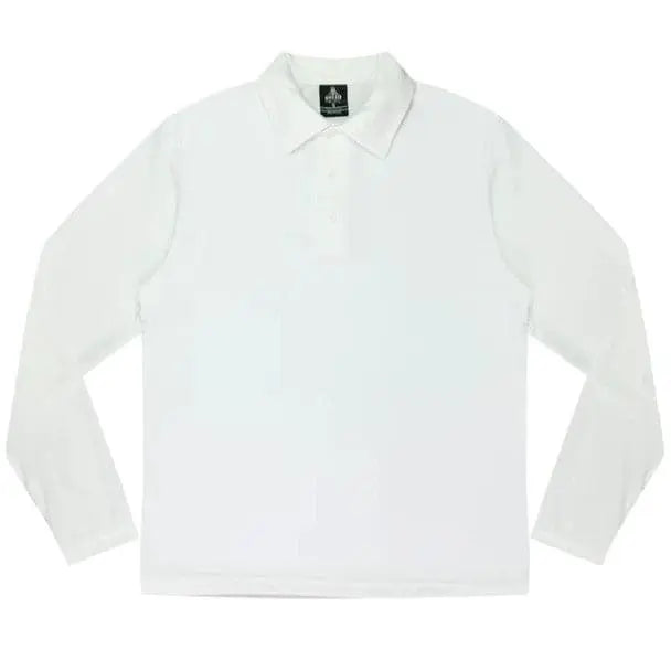 Aussie Pacific Botany Kids Long Sleeve Polo Shirt 3316 Casual Wear Aussie Pacific White 4