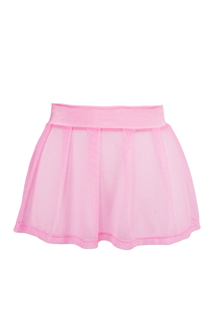 Pleated Mini skirt sheer mesh / Festival & Rave skirt / BABY PINK,SKIRTS & PANTS - EXES LINGERIE