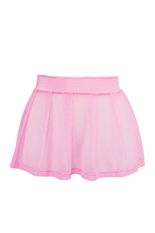 Pleated Mini skirt sheer mesh / Festival & Rave skirt / BABY PINK,SKIRTS & PANTS - EXES LINGERIE